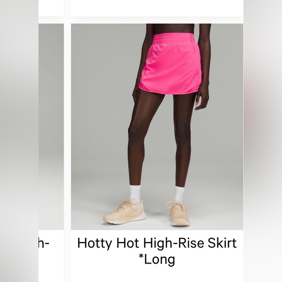lululemon athletica Dresses & Skirts - Lululemon hotty hot hi-rise skirt longer length size 4 sonic pink